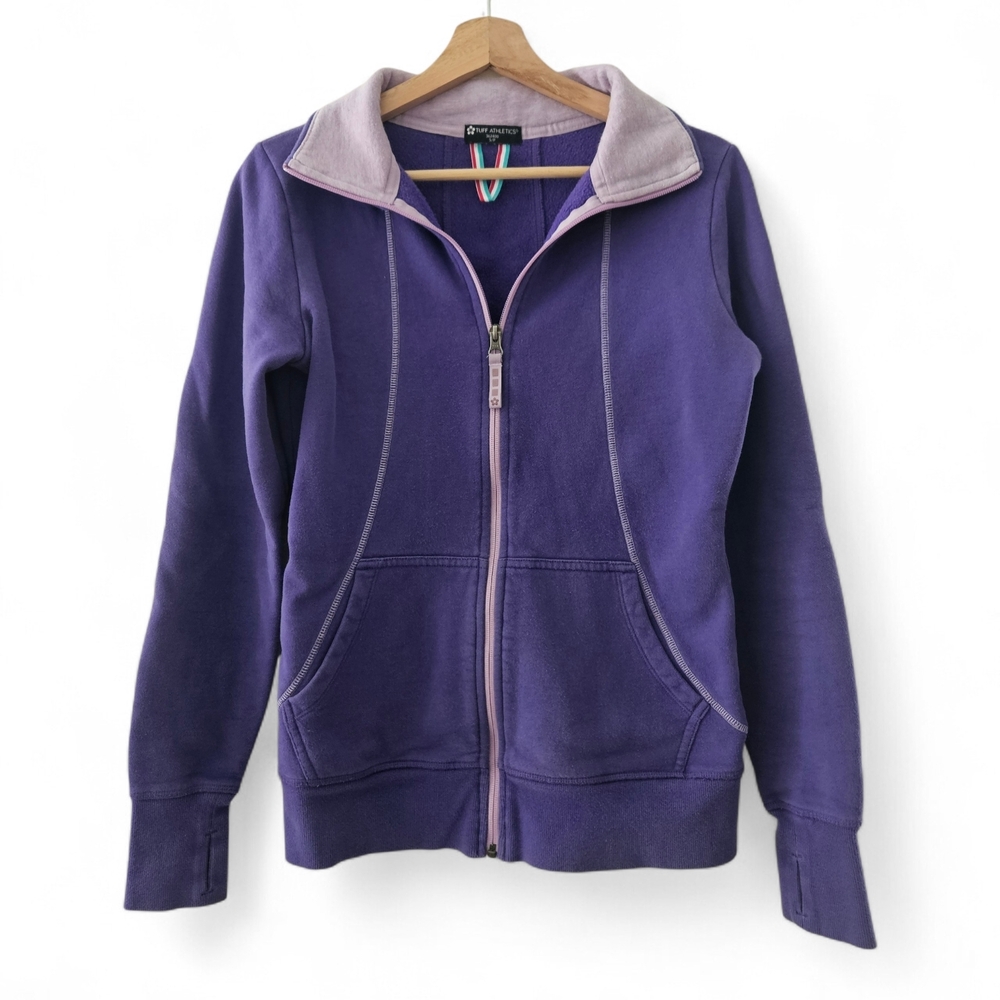 Tuff Athletics Purple Zip Up Jacket Women’s Small S/P Thumbhole Athletic
